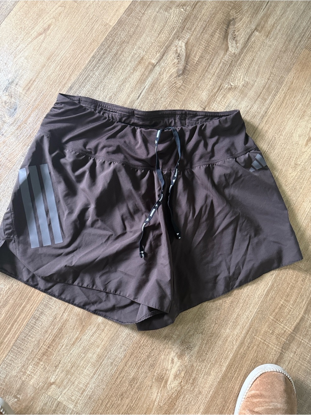 adidas Men's Brown Training Shorts with Reflective Stripes